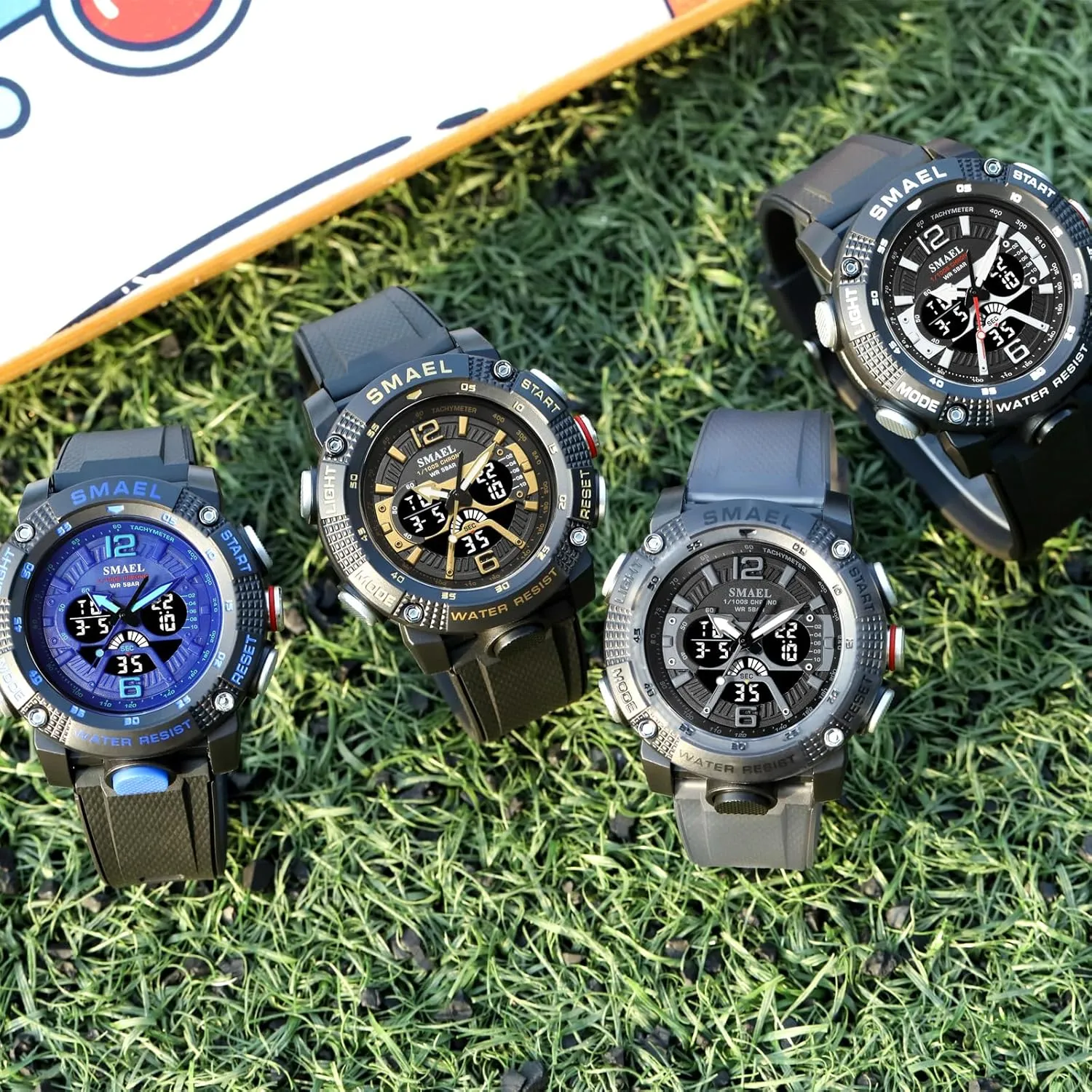 Display LED Military Wrist Watch, Shockproof Large Dial Men Wristwatches Outdoor moraine Multifunctional Waterproof Watches Gosasa Men Digital Sports Watch, Dual Time 