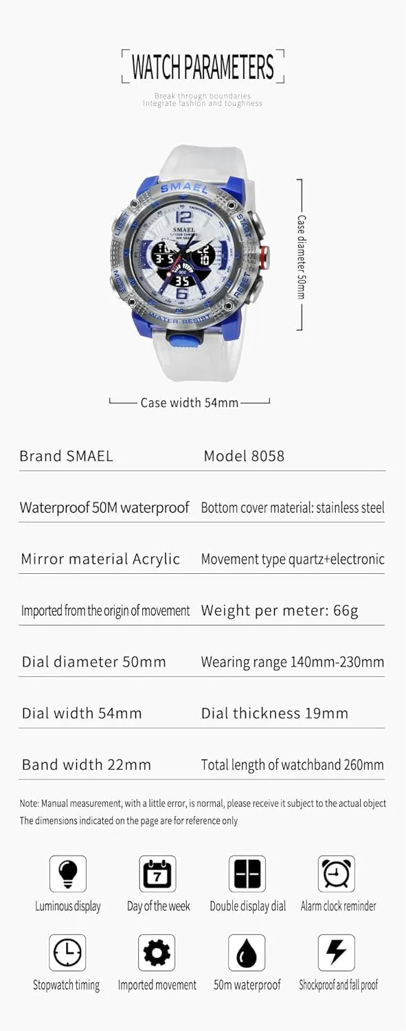 Display LED Military Wrist Watch, Shockproof Large Dial Men Wristwatches Outdoor moraine Multifunctional Waterproof Watches Gosasa Men Digital Sports Watch, Dual Time 