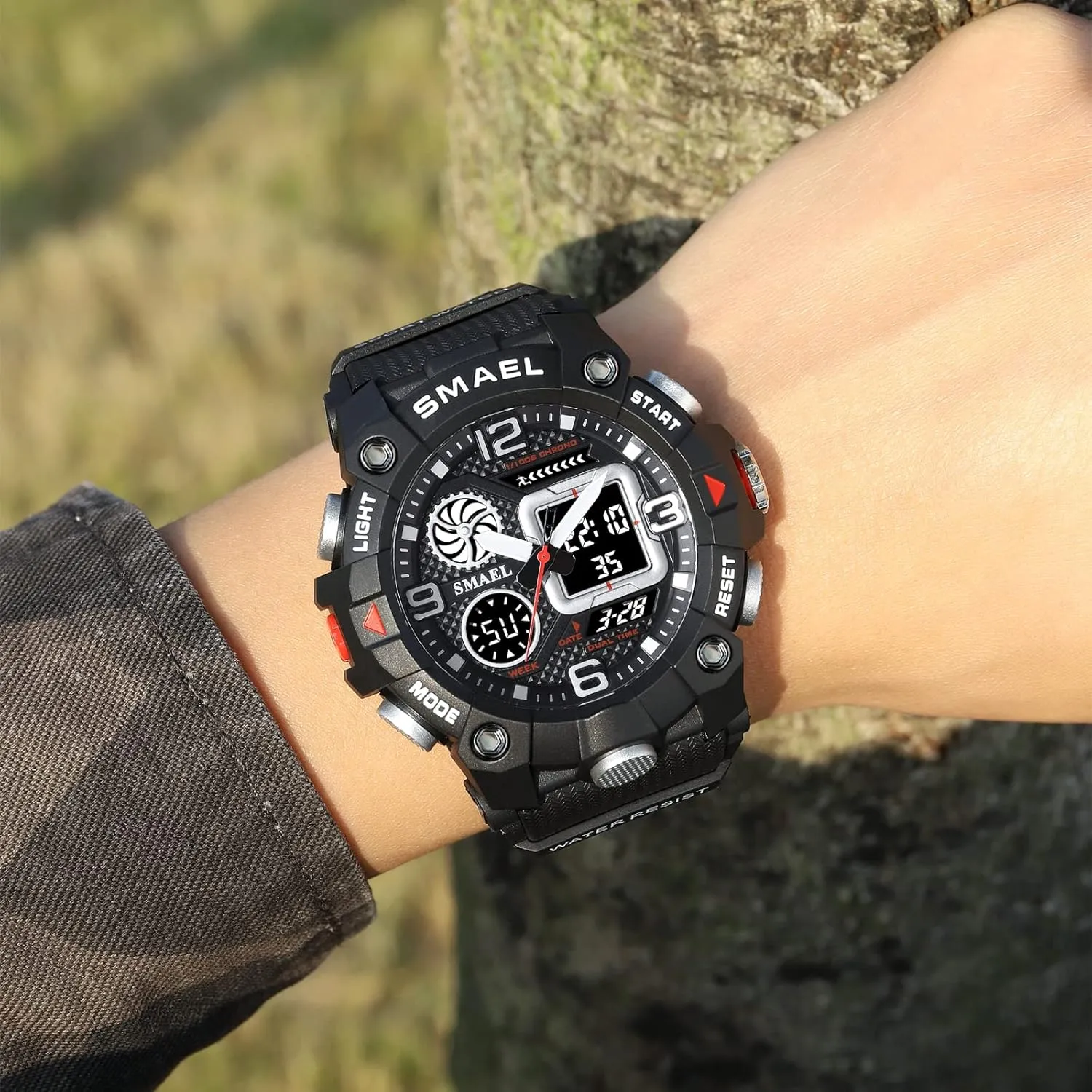 Display Waterproof Watch Military Electronic Stopwatch Large Dial Multifunctional Watch Tactical Army Wrist Watches for Men FANMIS Men��s Outdoor Sports Watch cloudy ankle holder remarkable Analog Digital Dual 