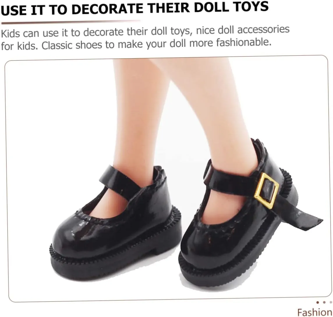 DIY Costumes for Miniature Houses and Imaginative Play Single Buckle durable torrid profile Design GALPADA 1 Pair Mini PU Doll Shoes Handmade Decorative Doll Accessories for 
