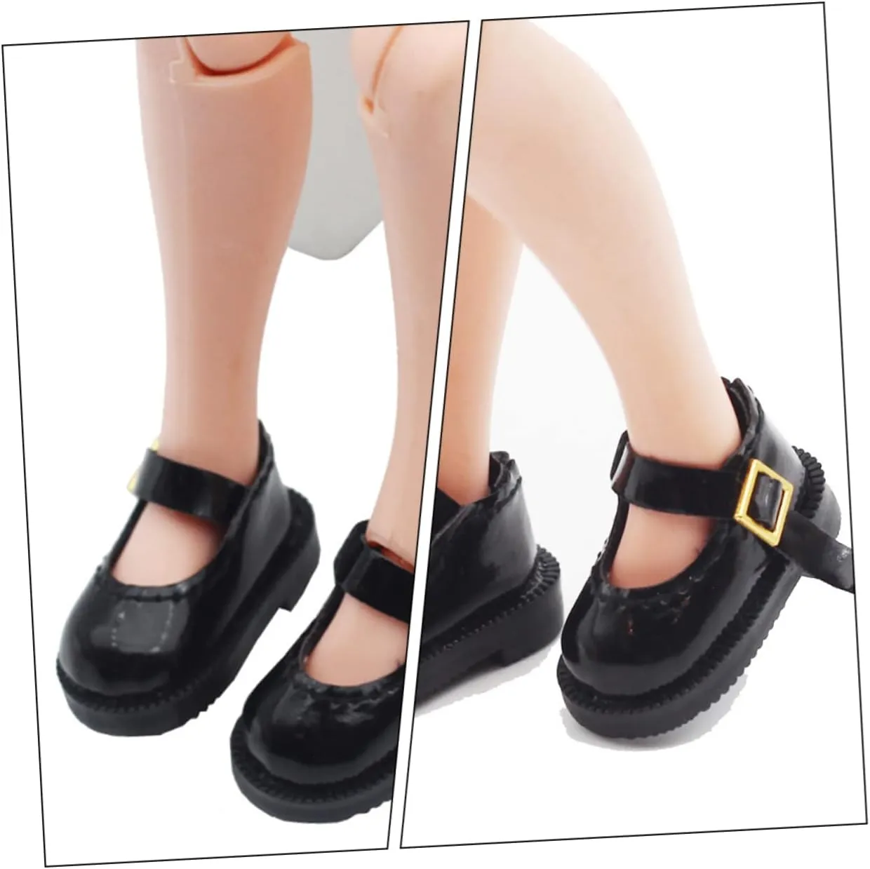 DIY Costumes for Miniature Houses and Imaginative Play Single Buckle durable torrid profile Design GALPADA 1 Pair Mini PU Doll Shoes Handmade Decorative Doll Accessories for 