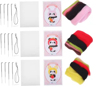 DIY Handmade Toy Home Decor 3 Pack Felting Animals preen Kit Simple Instructions for Boys and Girls Families OHPHCALL 
