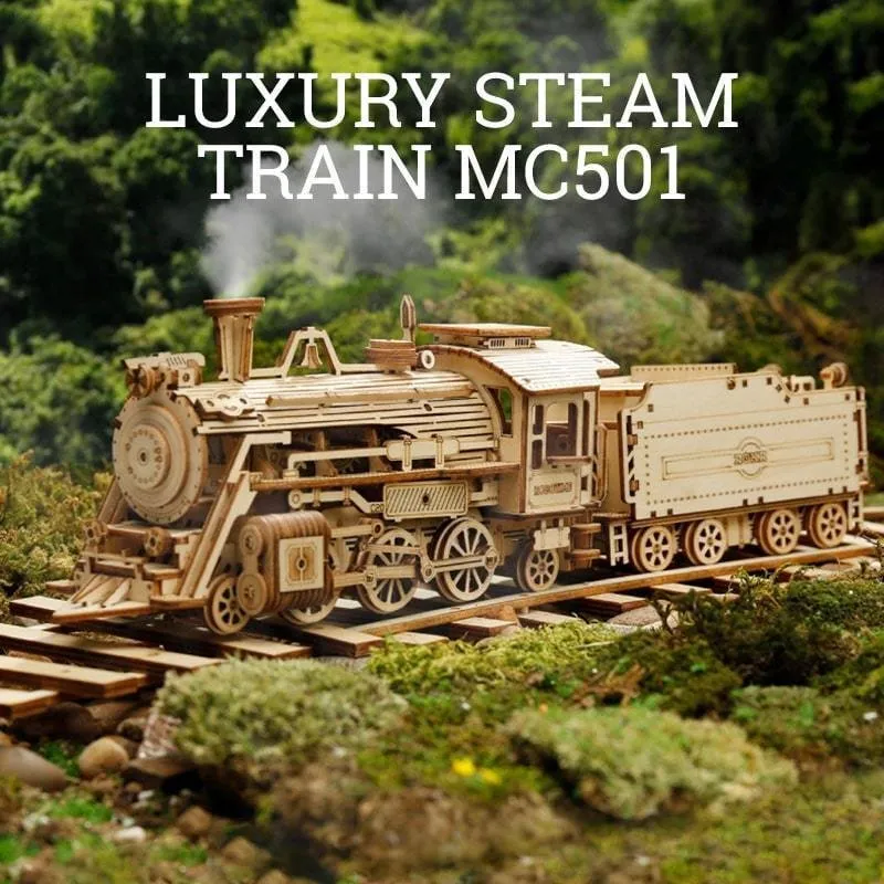 DIY Handmade Wooden Toy Car 3D Puzzle Movable Steam Train,Car,Jeep Assembly Toy Gift for Children Adult Wooden Model Building Block Kits