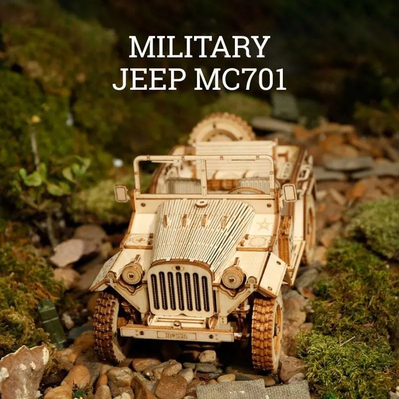 DIY Handmade Wooden Toy Car 3D Puzzle Movable Steam Train,Car,Jeep Assembly Toy Gift for Children Adult Wooden Model Building Block Kits