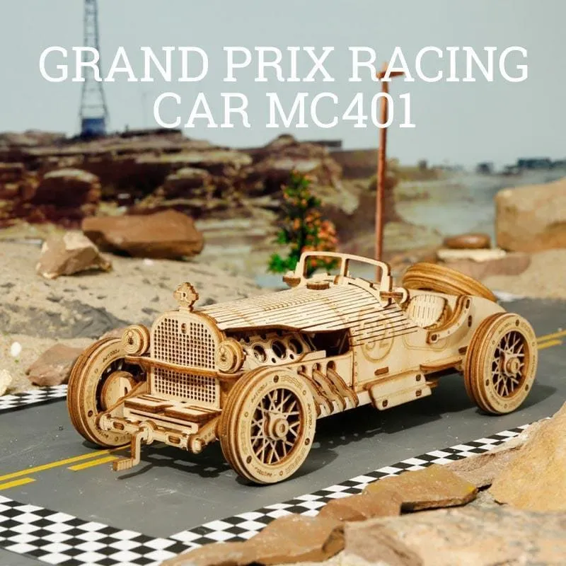 DIY Handmade Wooden Toy Car 3D Puzzle Movable Steam Train,Car,Jeep Assembly Toy Gift for Children Adult Wooden Model Building Block Kits