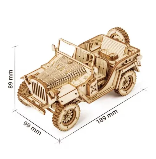 DIY Handmade Wooden Toy Car 3D Puzzle Movable Steam Train,Car,Jeep Assembly Toy Gift for Children Adult Wooden Model Building Block Kits