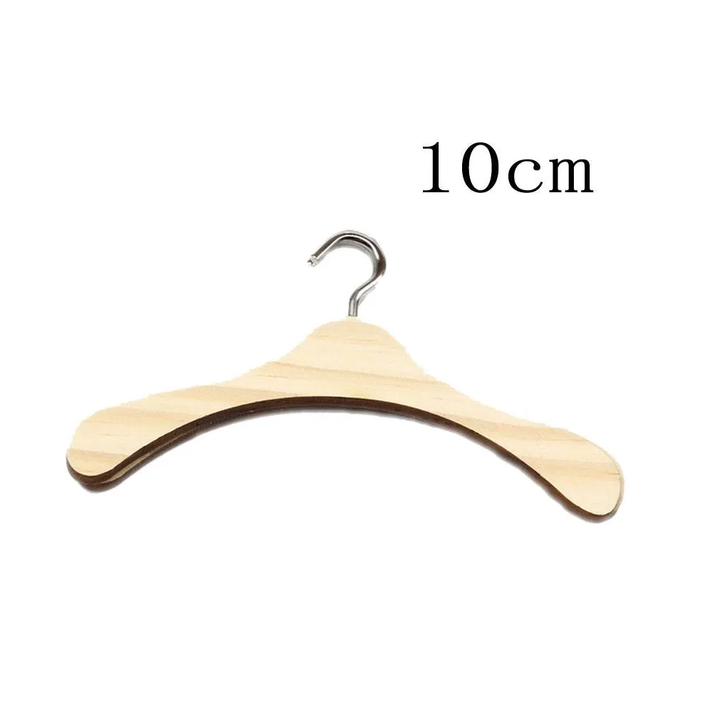 Doll Accessories Wooden Doll Clothes Dress Hangers For Dolls Toys