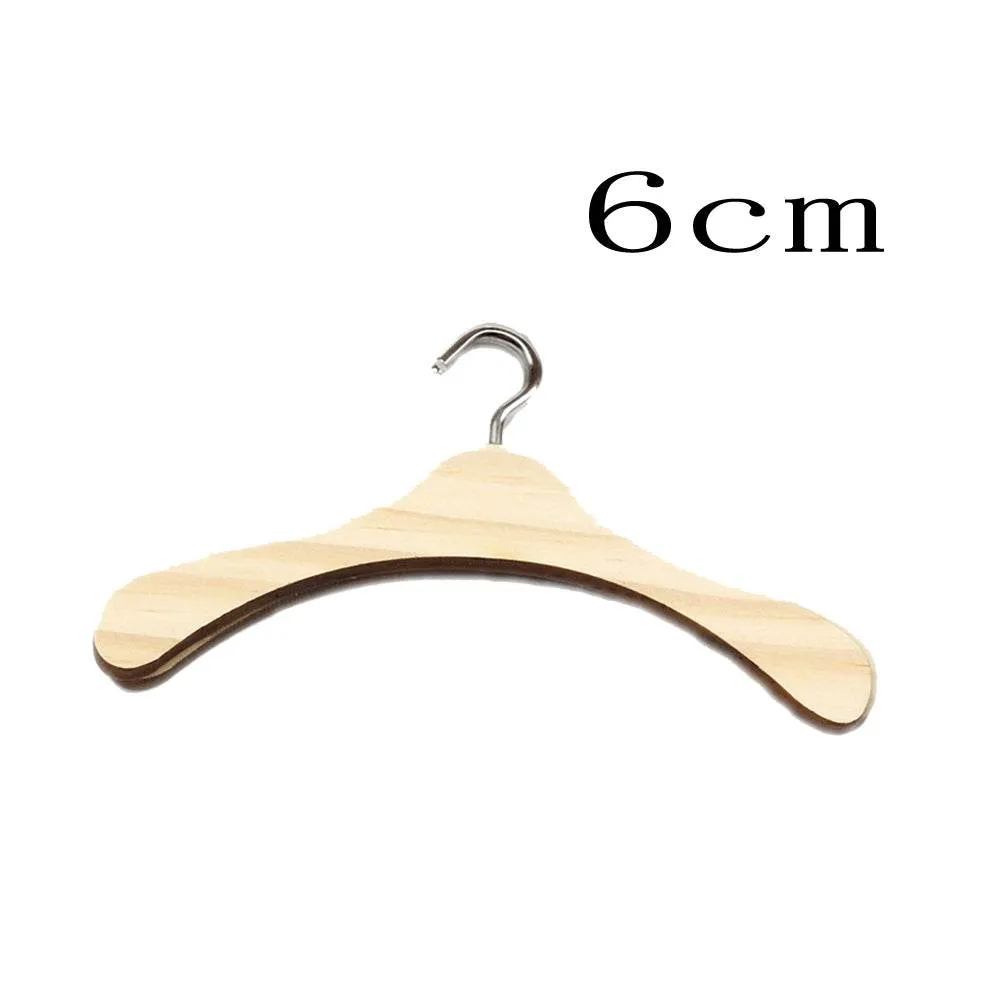 Doll Accessories Wooden Doll Clothes Dress Hangers For Dolls Toys