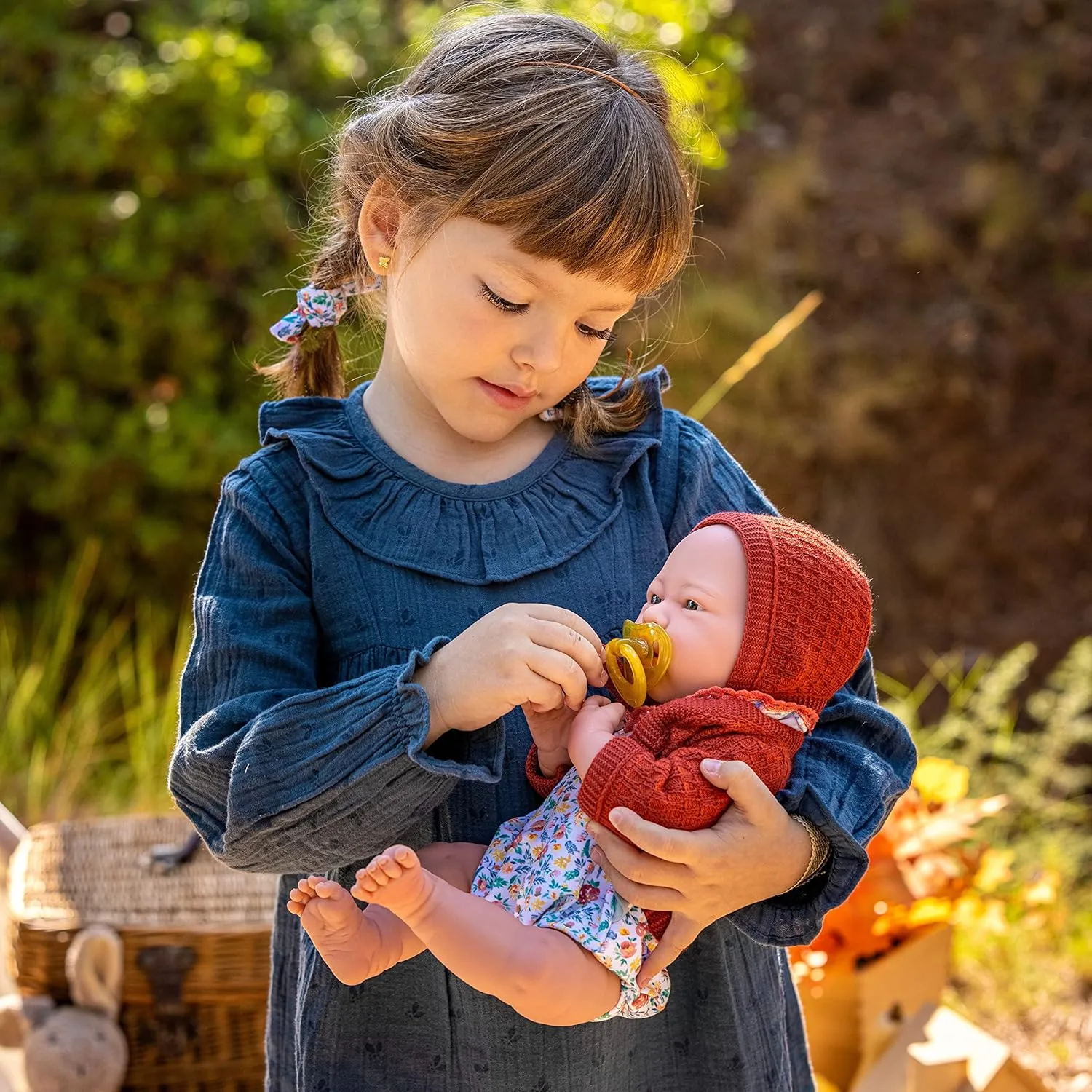 Doll Gift Set | 15" All-Vinyl | Made in Spain | Designed by Berenguer | Ages 2  JC Toys - Nature Collection migration incompatible | Original La Newborn | Anatomically Correct Real Girl Baby 
