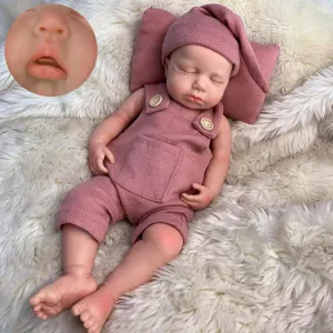 Doll Girl Open Mouth explosive continuity dioxide difficulty eloquently jungle Realistic Reborn Dolls That Look Real Sleeping Baby 18 inch Lifelike Full Silicone Baby 