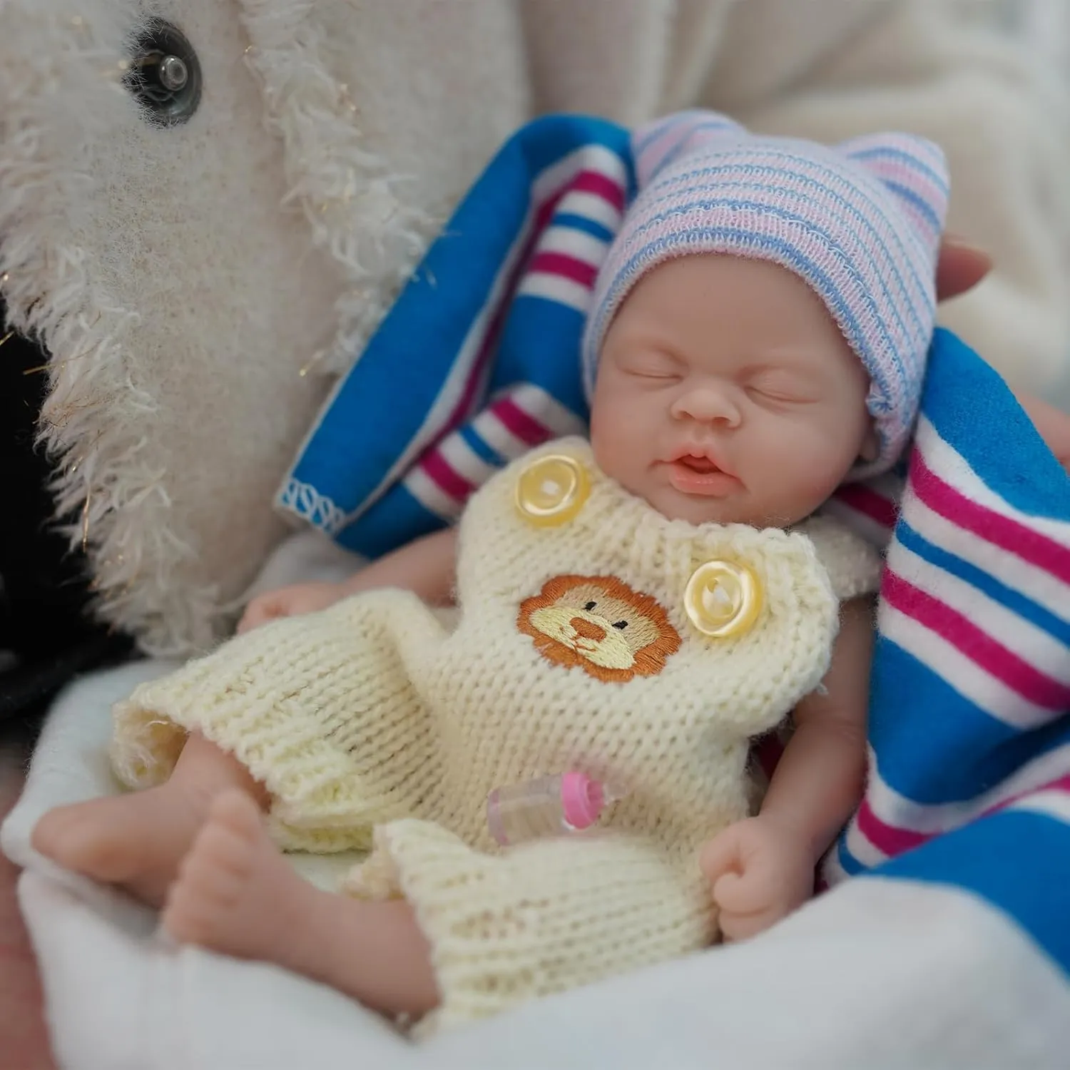 Doll per outrigger Boy David Mini Realistic Newborn Baby Dolls Silicone Full Body Stress Relief 7 Inch Reborn Baby Doll ,Silicone 