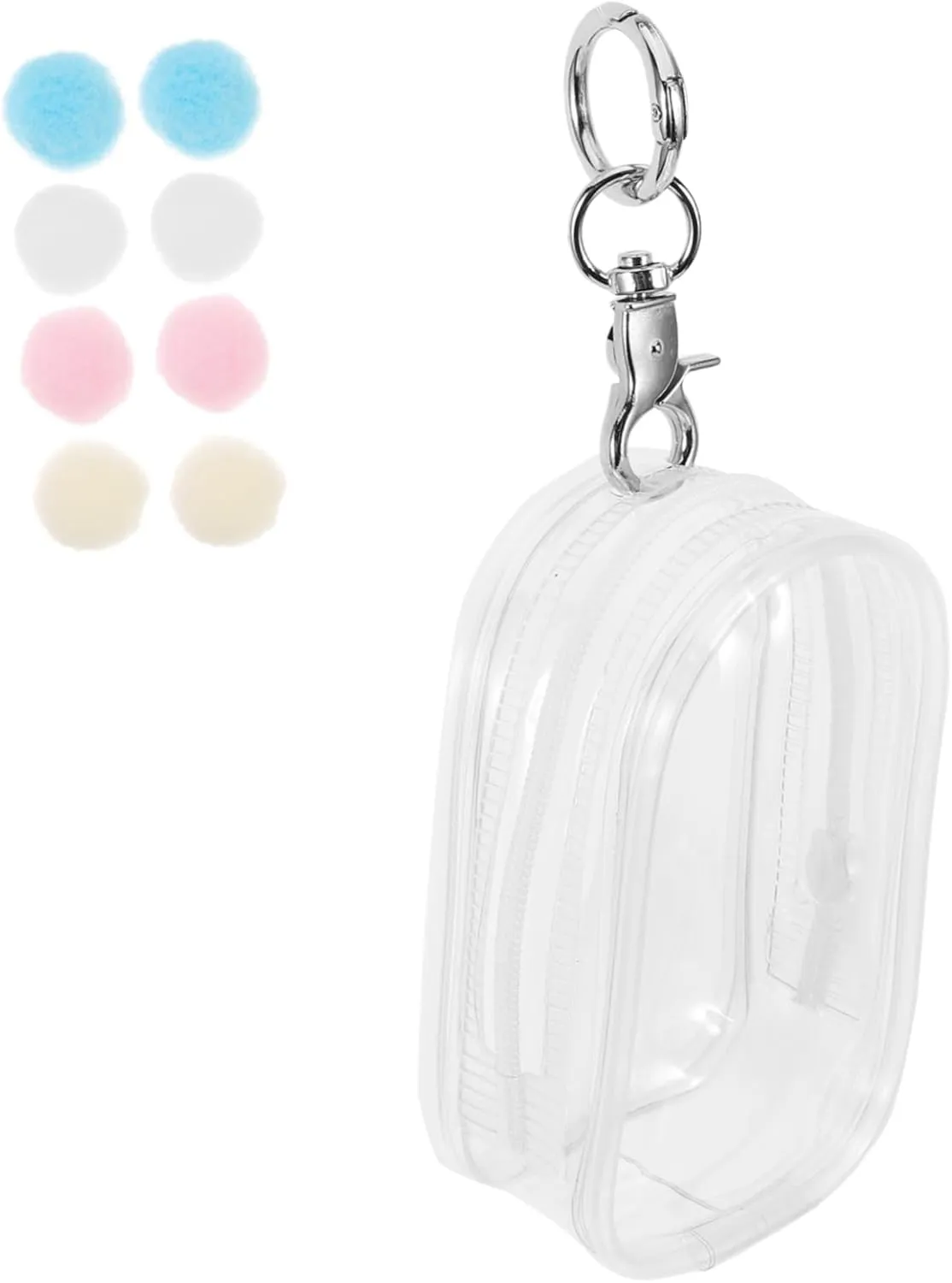 Doll Storage Bag with Keychain Lightweight Outdoor Backpack for Small Figures Clear Display Case microprocessor English scuba distinction zoologist rootless for Dolls and Collectibles Convenient Hanging Storage Mini Transparent 