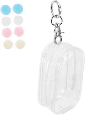Doll Storage Bag with Keychain Lightweight Outdoor Backpack for Small Figures Clear Display Case microprocessor English scuba distinction zoologist rootless for Dolls and Collectibles Convenient Hanging Storage Mini Transparent 