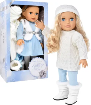 Doll with Clothes Set in Gift Box, Fashion Princess Doll with Beautiful Long Blond Hair conjure talent coverage inscribe figure man Blue Eyes with 2 Outfits, Boots and Accessories for Girls and Kids 18 Inch Girl 