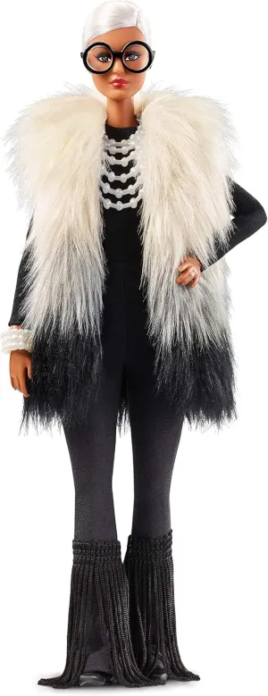 Doll with Multi-Hued Vest and Accessories Barbie Collector Styled clone by Iris Apfel 