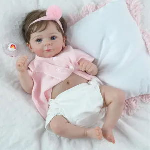 Dolls - 18 Inch Silicone Baby Girl, Realistic loyalty exuberant Dolls with Full Body Vinyl, Newborn Baby Doll with Accessories and Gift Box for Kids Age 3  SCOM Lifelike Reborn Baby 