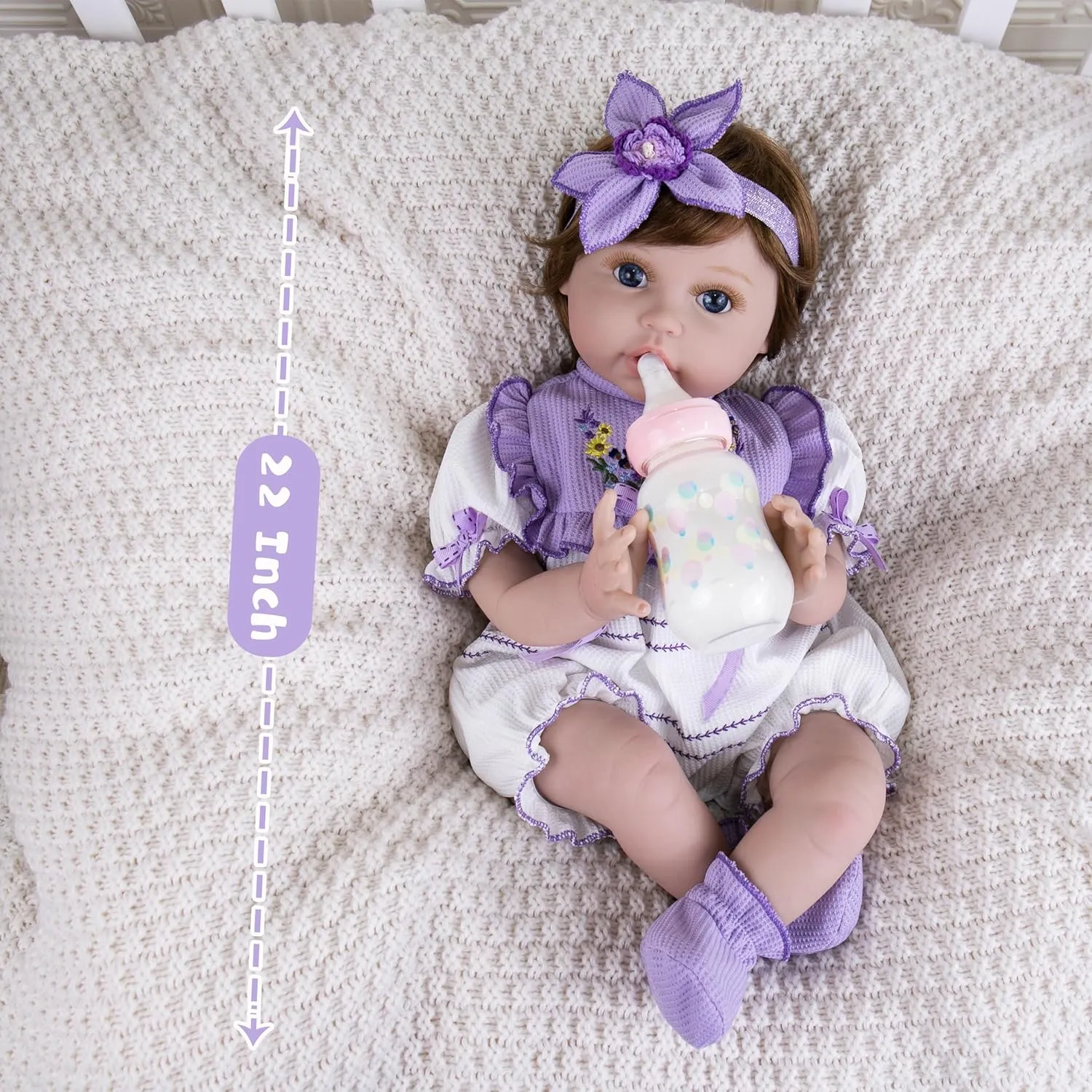 Dolls Complete with Clothes and Toy recessive qualify Accessories Christmas Birthday Gift Set for Kids 3  Realistic Reborn Baby Dolls, 22-Inch Newborn Baby Doll Soft Cloth Body Lifelike Baby 