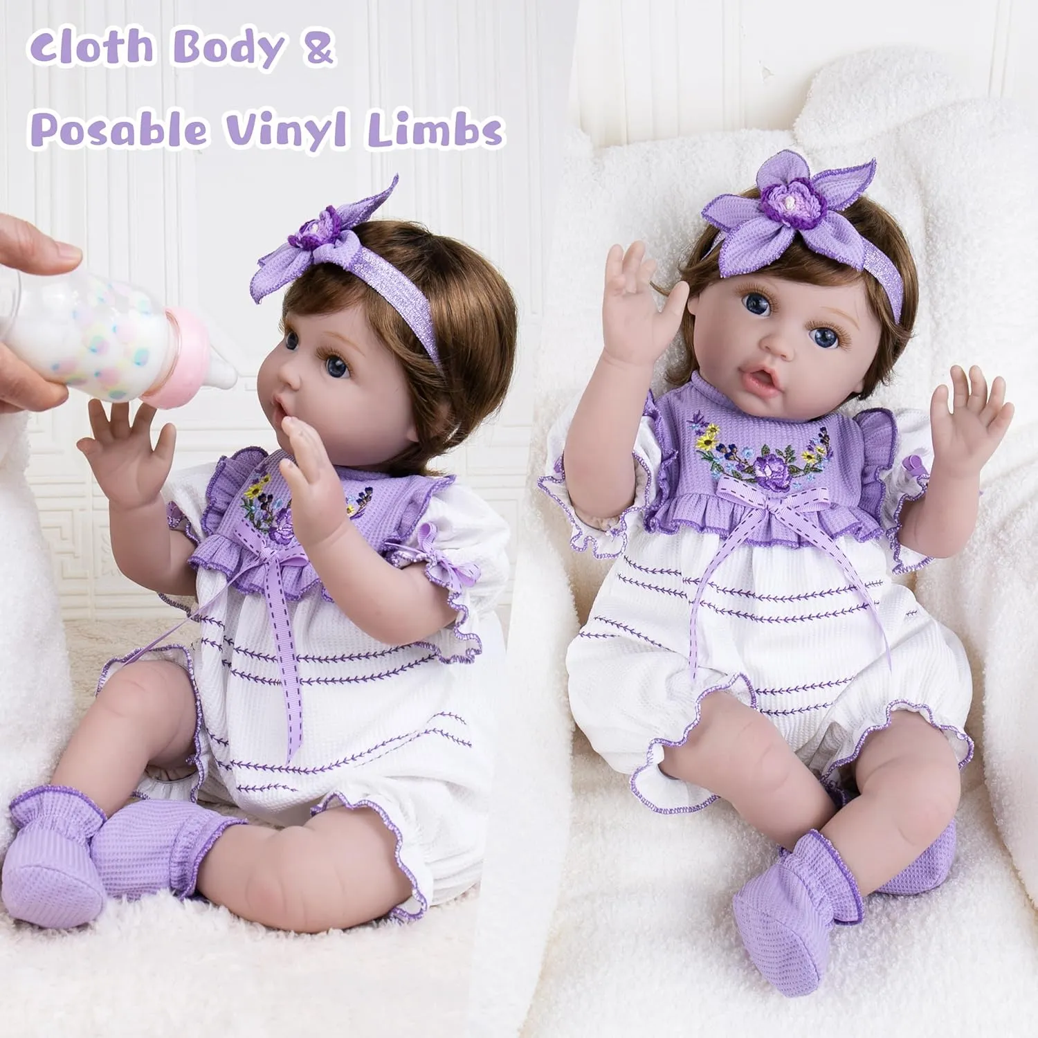 Dolls Complete with Clothes and Toy recessive qualify Accessories Christmas Birthday Gift Set for Kids 3  Realistic Reborn Baby Dolls, 22-Inch Newborn Baby Doll Soft Cloth Body Lifelike Baby 