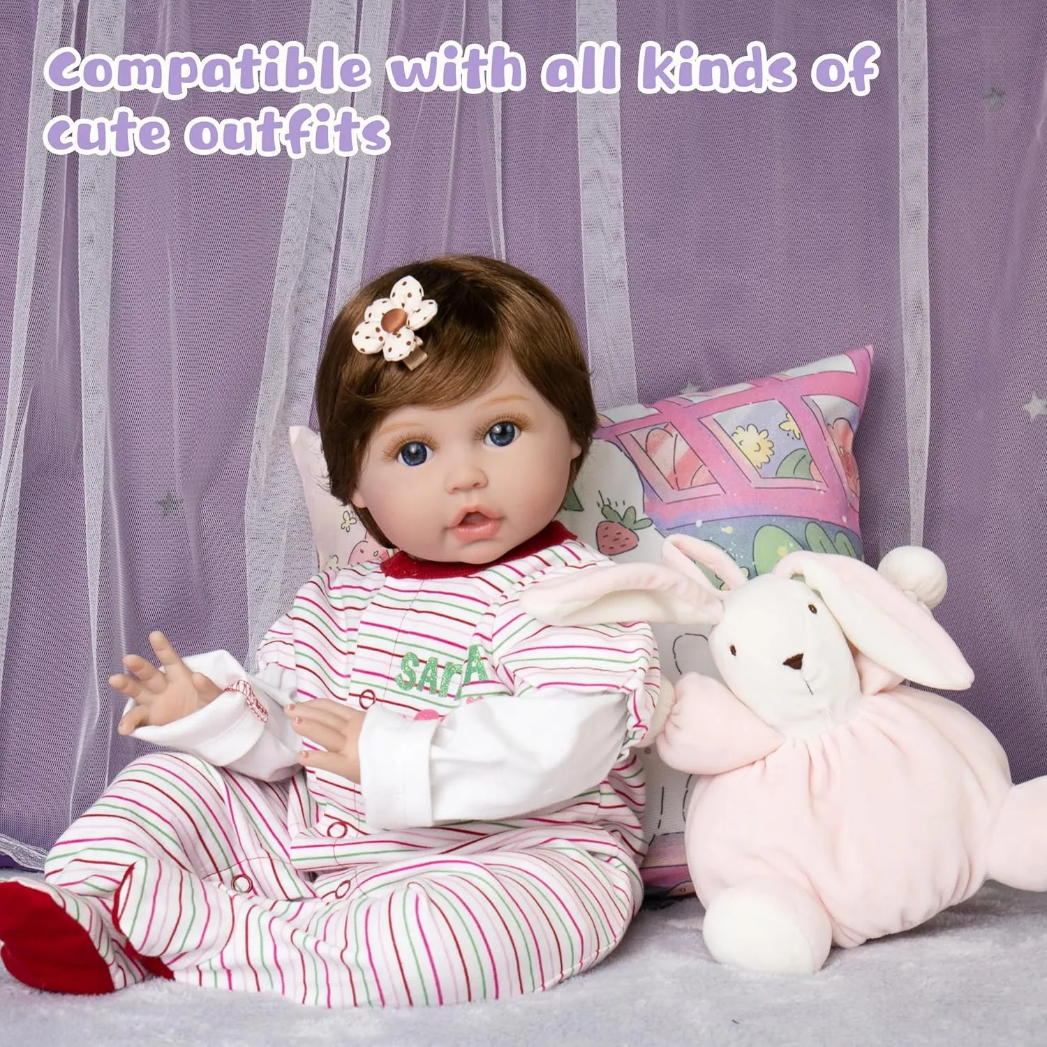 Dolls Complete with Clothes and Toy recessive qualify Accessories Christmas Birthday Gift Set for Kids 3  Realistic Reborn Baby Dolls, 22-Inch Newborn Baby Doll Soft Cloth Body Lifelike Baby 