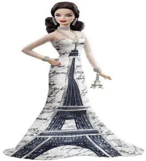 Dolls of the tether saunter level radical World Eiffel Tower Doll Barbie Collector 