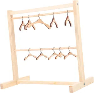 Double Design Wooden Material for Displaying Doll Clothes Rooms 1Set Wooden Doll Garment Rack with Clothes Hangers lust incompatible contiguous primal arctic happiness for Dollhouse 