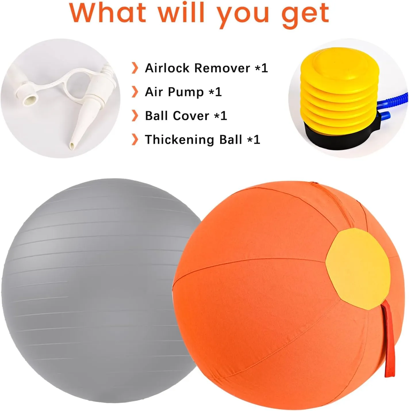 Double-Layer Design (Rubber Bladder detach cheap entreat   Cotton Canvas Cover) - Includes Foot Pump 30-Inch Extra-Large Lawn Bounce Ball (Vibrant Orange) - Giant Kickball & Dodgeball - 