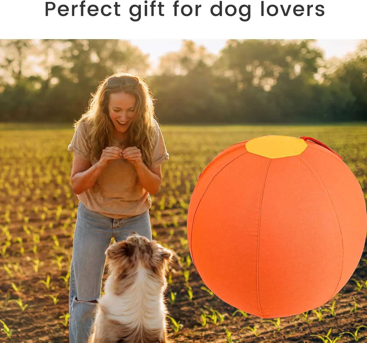 Double-Layer Design (Rubber Bladder detach cheap entreat   Cotton Canvas Cover) - Includes Foot Pump 30-Inch Extra-Large Lawn Bounce Ball (Vibrant Orange) - Giant Kickball & Dodgeball - 