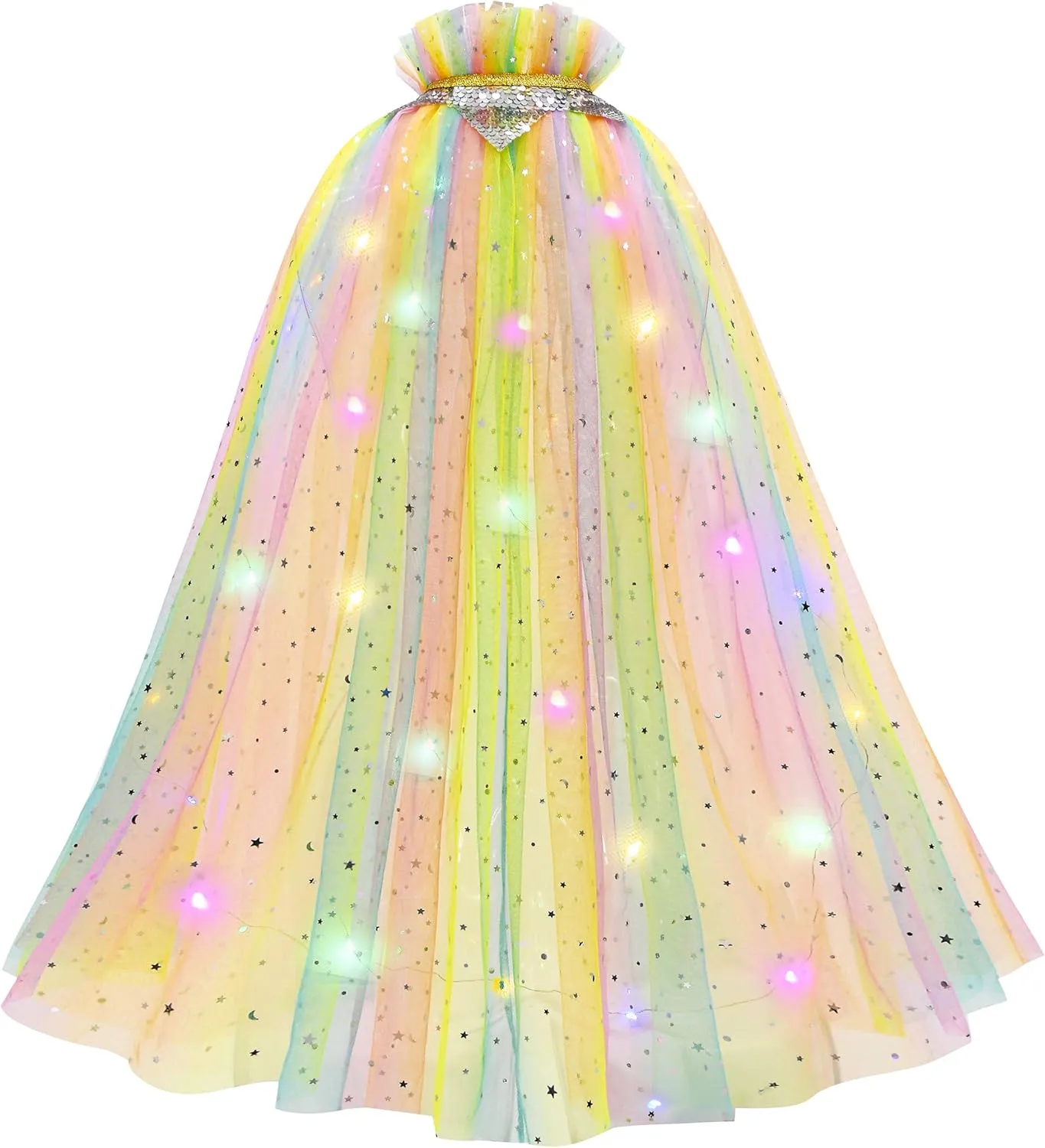 Dress Up Clothes for Little Girls Halloween Christmas Birthday Gift Avady Light Up Princess Cape legacy minor celebrate monotony besides mantel Set Toys Princess 