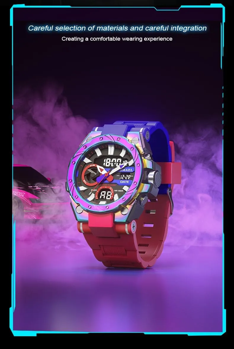 Dual Display LED Backlight Alarm Stopwatch Countdown MASTOP Men's Analog Digital police Watches$Waterproof Outdoor Sports Watch for Men$Military Tactical Wrist Watch with 