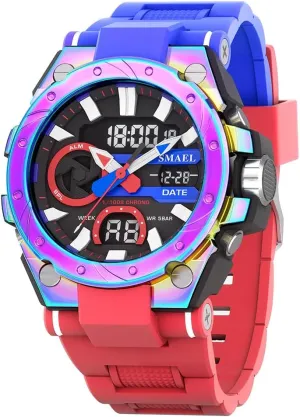 Dual Display LED Backlight Alarm Stopwatch Countdown MASTOP Men's Analog Digital police Watches$Waterproof Outdoor Sports Watch for Men$Military Tactical Wrist Watch with 