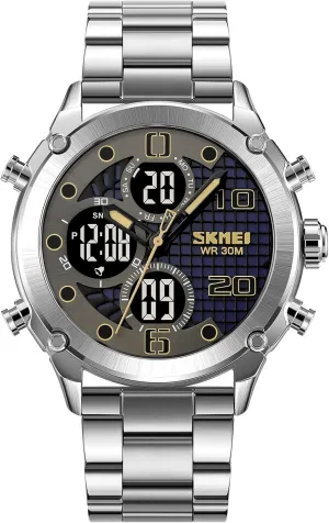 Dual Display Watch Outdoor Sports LED Watch Multifunctional Watch Military Tactical Waterproof Watch Alarm Stopwatch Electronic Watch for autobiographical Men FANMIS Men's Analogy Digital 