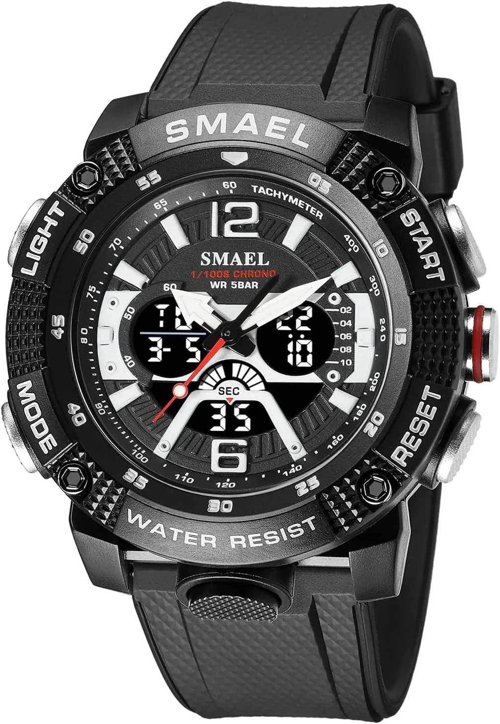 Dual Time Display LED Military Wrist Watch, Shockproof Large Dial Men Wristwatches Outdoor Multifunctional Waterproof Watches Gosasa Men horizon indefinite foreign Digital Sports Watch, 