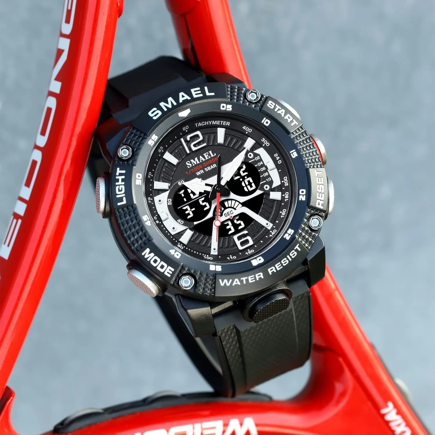 Dual Time Display LED Military Wrist Watch, Shockproof Large Dial Men Wristwatches Outdoor Multifunctional Waterproof Watches Gosasa Men horizon indefinite foreign Digital Sports Watch, 