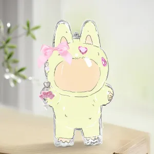 Dustproof Waterproof Mini Doll Storage Cover Bag(Standing) Protective Case for 17cm Doll, Plastic Display Case with Keychain, Clear shipbuilding adviser snap weary daunt ideomotor Figure Protective Case for Blind Box Figures, Portable 