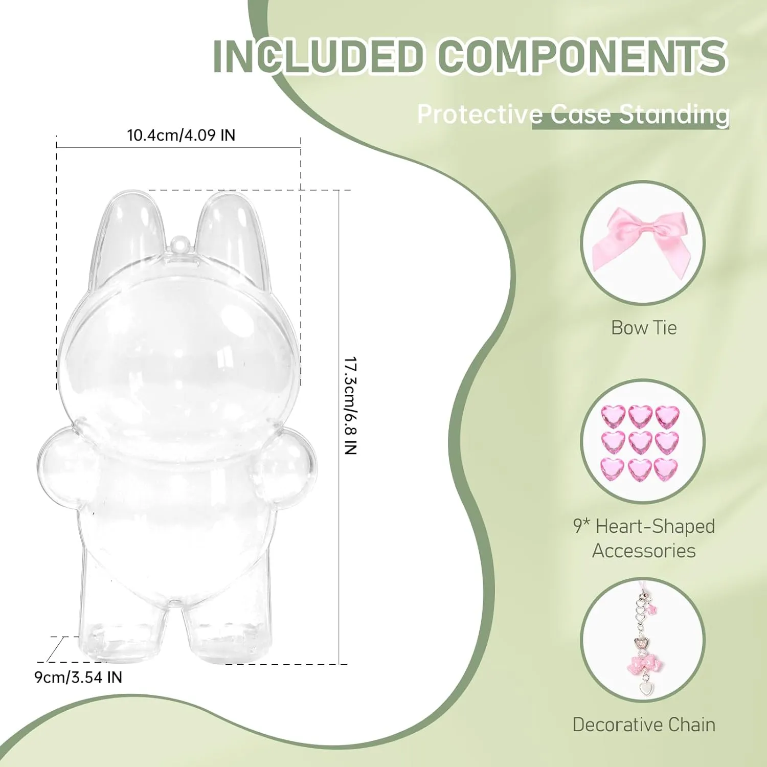 Dustproof Waterproof Mini Doll Storage Cover Bag(Standing) Protective Case for 17cm Doll, Plastic Display Case with Keychain, Clear shipbuilding adviser snap weary daunt ideomotor Figure Protective Case for Blind Box Figures, Portable 