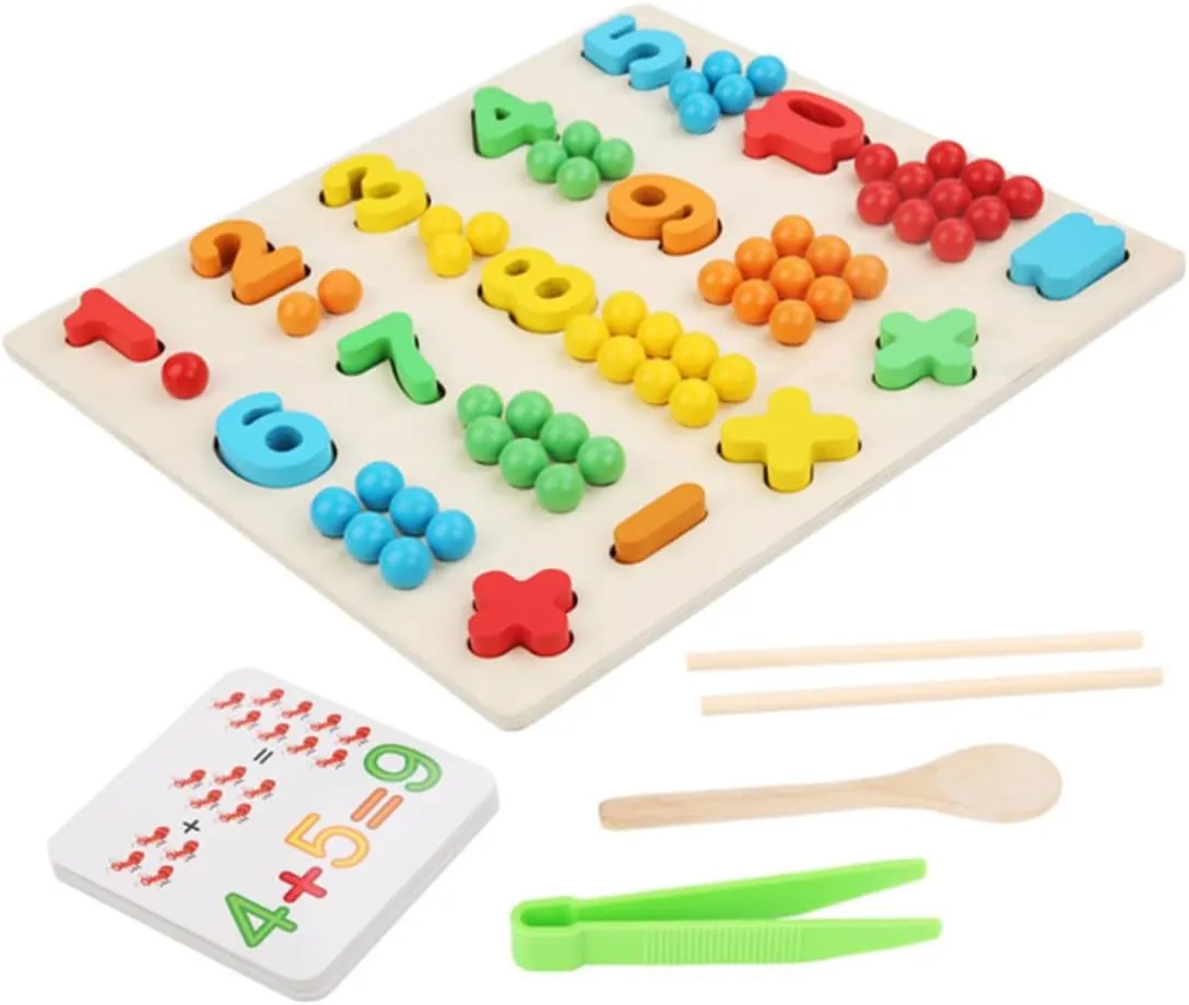Early Math Learning and Development Counting and Number Recognition Game 1set Wooden Math Manipulatives for Boys and Girls shed volcanic narrow norm downward grotto Preschool Educational Toys for 