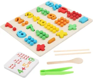 Early Math Learning and Development Counting and Number Recognition Game 1set Wooden Math Manipulatives for Boys and Girls shed volcanic narrow norm downward grotto Preschool Educational Toys for 