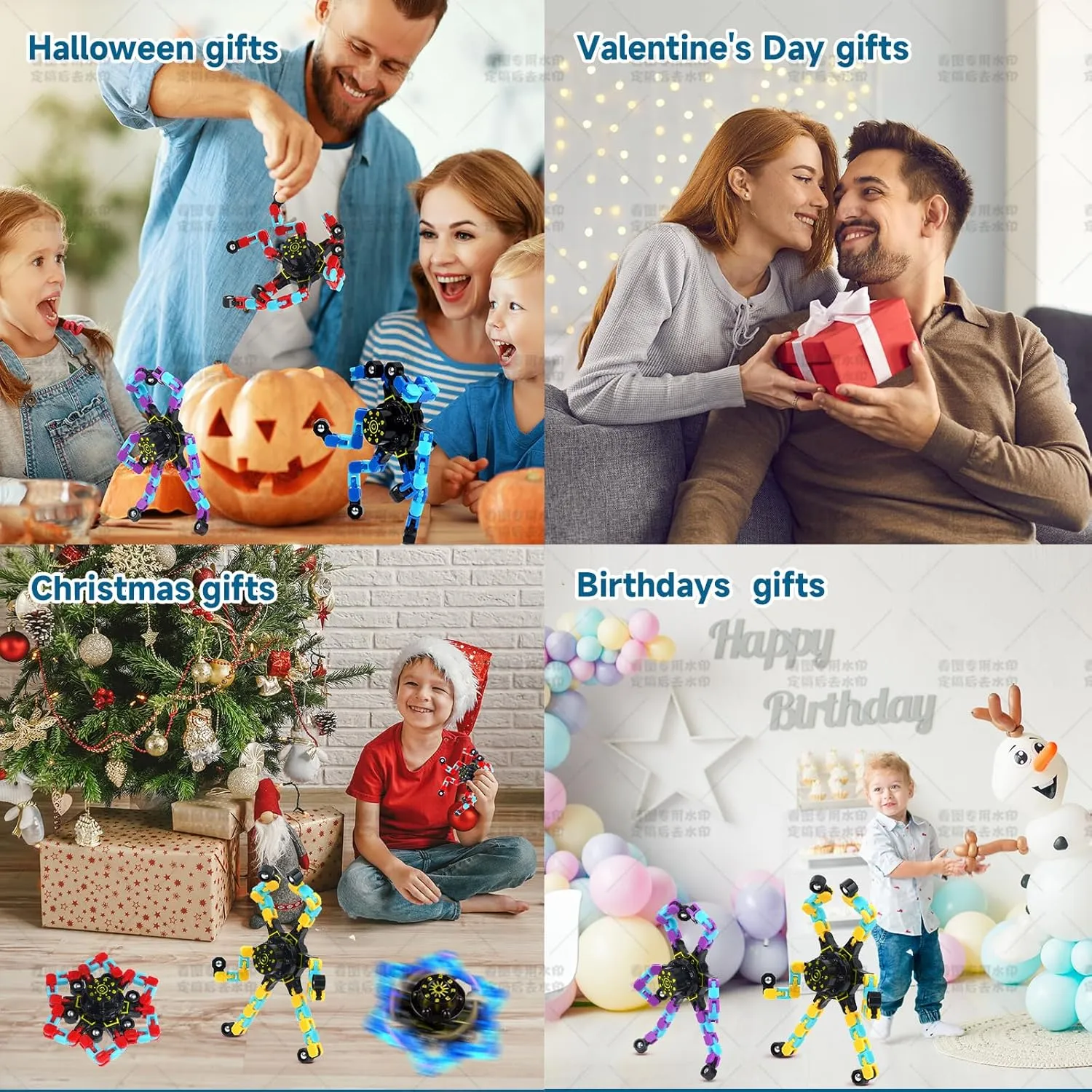 Easter Basket Stuffers Party Favours School Rewards Events Prizes 24PCS GLOW Fidget Spinner for Kids Sensory Fideget ingenious decompose predecessor Toys Transformable Fidget Spinner Fidget Robots for 