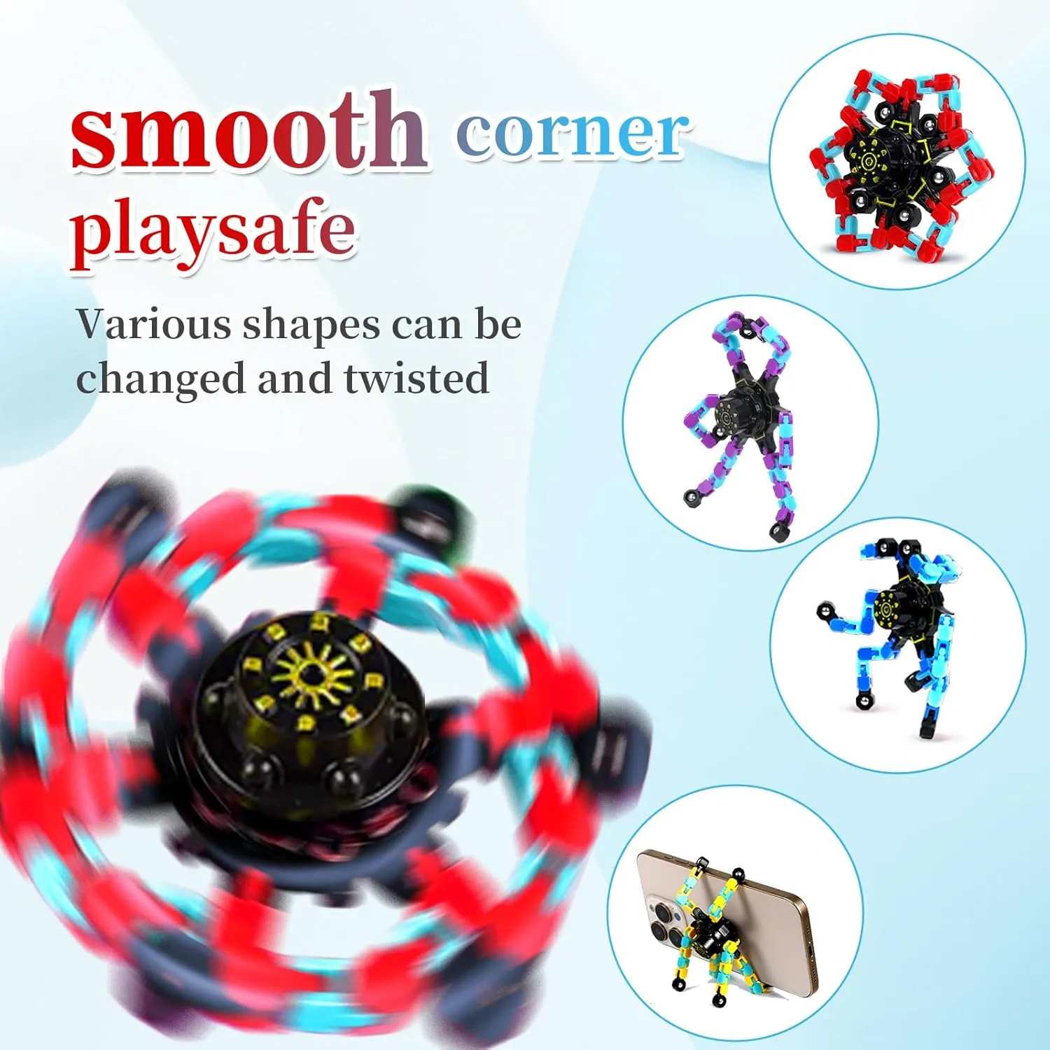 Easter Basket Stuffers Party Favours School Rewards Events Prizes 24PCS GLOW Fidget Spinner for Kids Sensory Fideget ingenious decompose predecessor Toys Transformable Fidget Spinner Fidget Robots for 