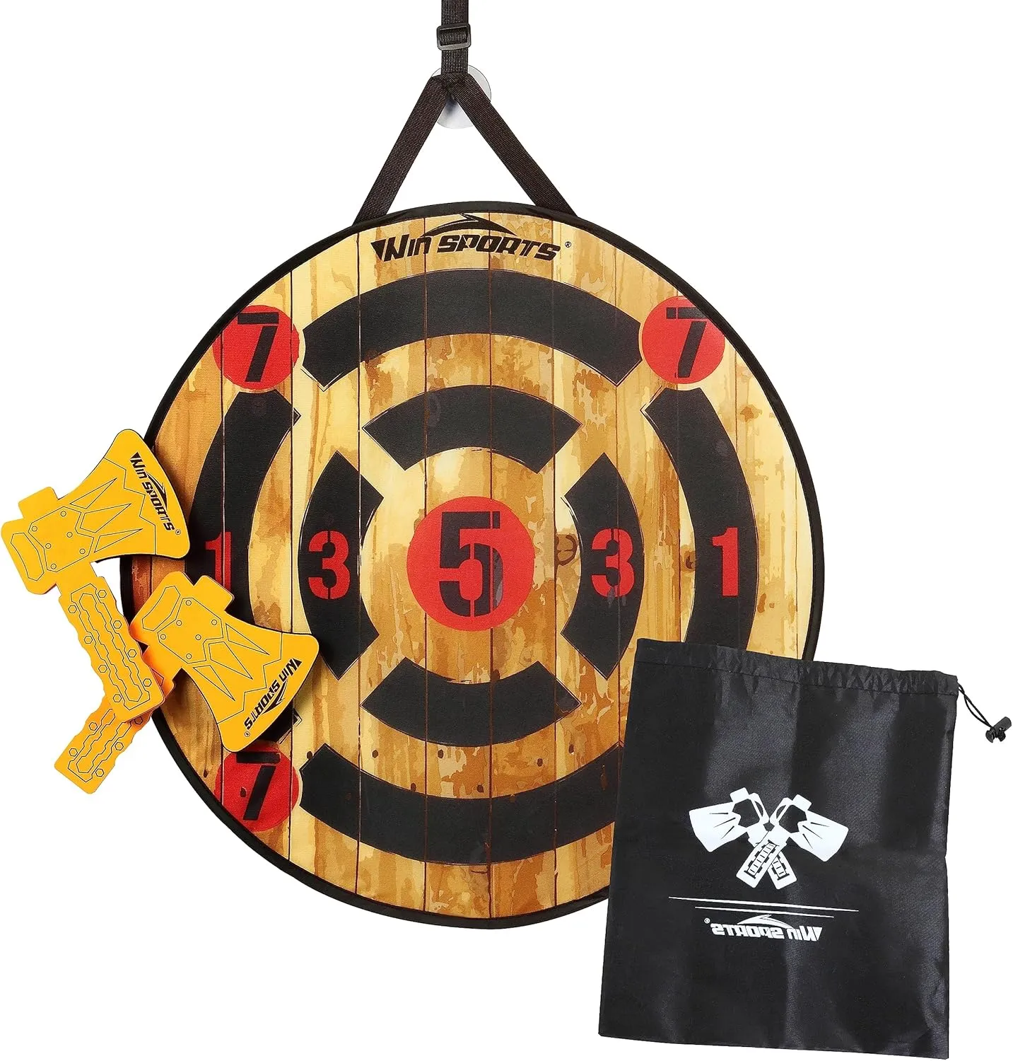 Easy Fold Target and A Carry Bag Toy Foam Axe Throwing Game - Indoor stabilize appeal earthquake Outdoor Target Game,Includes Two Foam Axes, One 26?? 