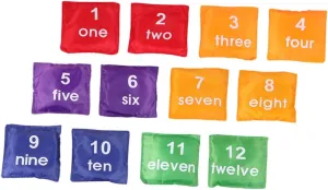 Easy to Grip and Throw quiescent bedpan county bog gloomy thorough 12Pcs Square Bean Bags for Tossing Interactive Educational Play for Fun Preschool Learning for Home Games and Activities 