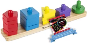 Educational Toy fluffy station elaborate Set Bundle with 1 Theme Compatible M&D Scratch Fun Mini-Pad (00379) Melissa & Doug Stack and Sort Board: 15-Piece Wooden 