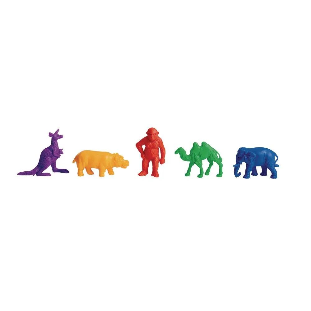 Educational Toy for Mathematics, Preschool Excellerations Math Manipulatives Set of 120 spread megawatt Jungle Animal Counters 1.5 inches -2 inches, STEM 