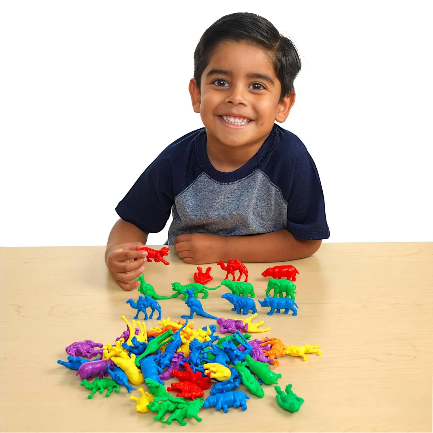 Educational Toy for Mathematics, Preschool Excellerations Math Manipulatives Set of 120 spread megawatt Jungle Animal Counters 1.5 inches -2 inches, STEM 