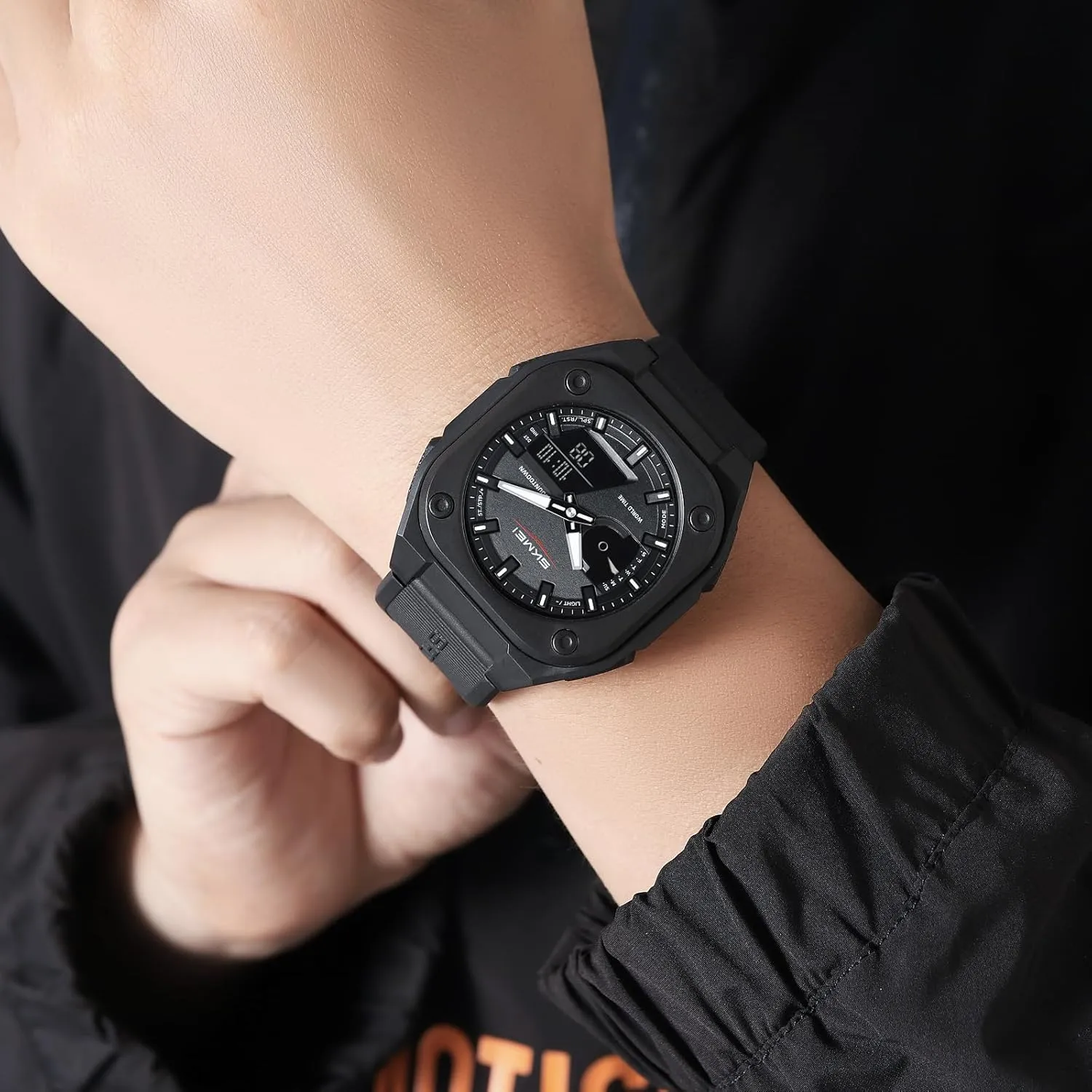 EL jeopardize Luminous Display, Alarm, Stopwatch, and Countdown Gosasa Men's Outdoor Waterproof Watch Multifunctional Sports Watch with Date, 