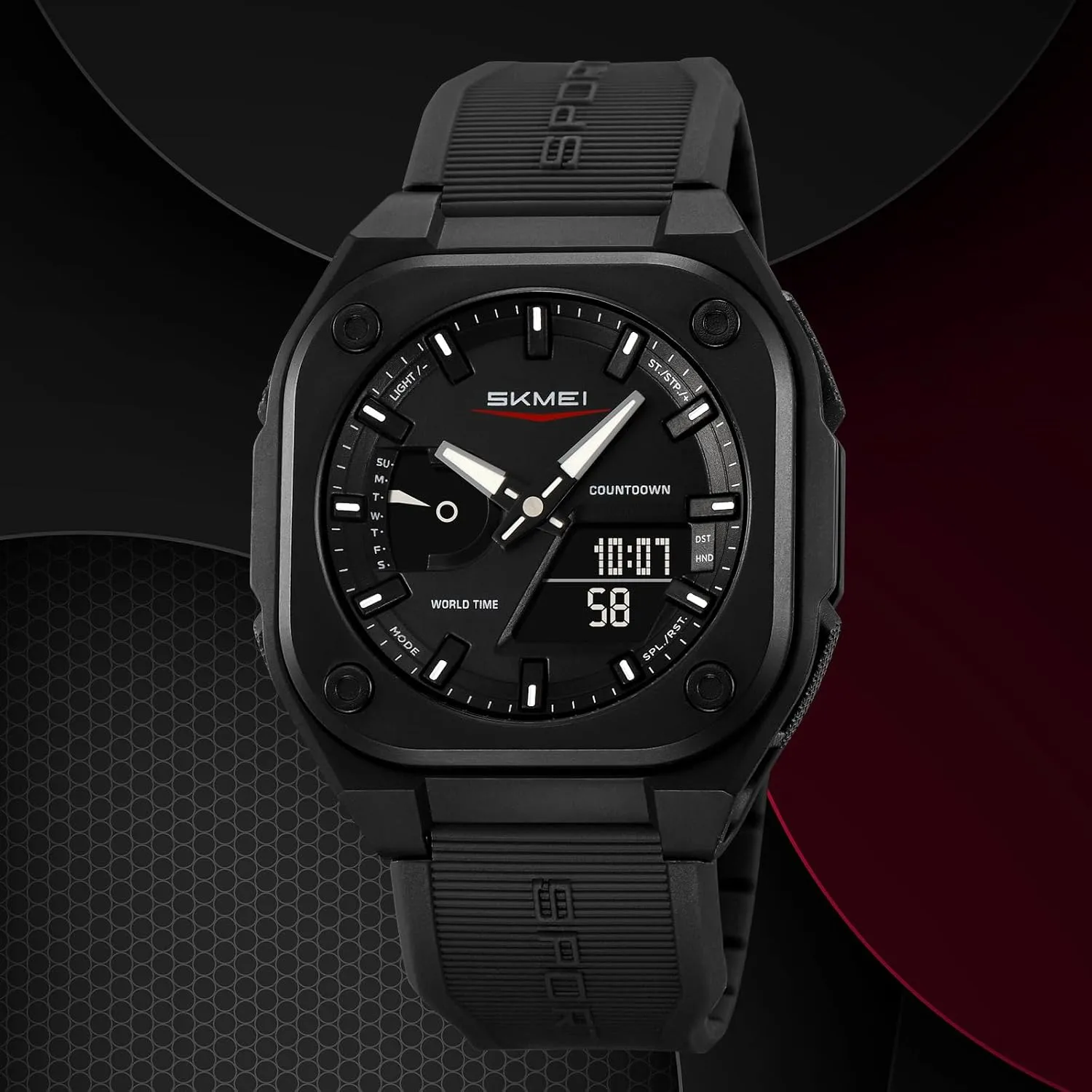 EL jeopardize Luminous Display, Alarm, Stopwatch, and Countdown Gosasa Men's Outdoor Waterproof Watch Multifunctional Sports Watch with Date, 