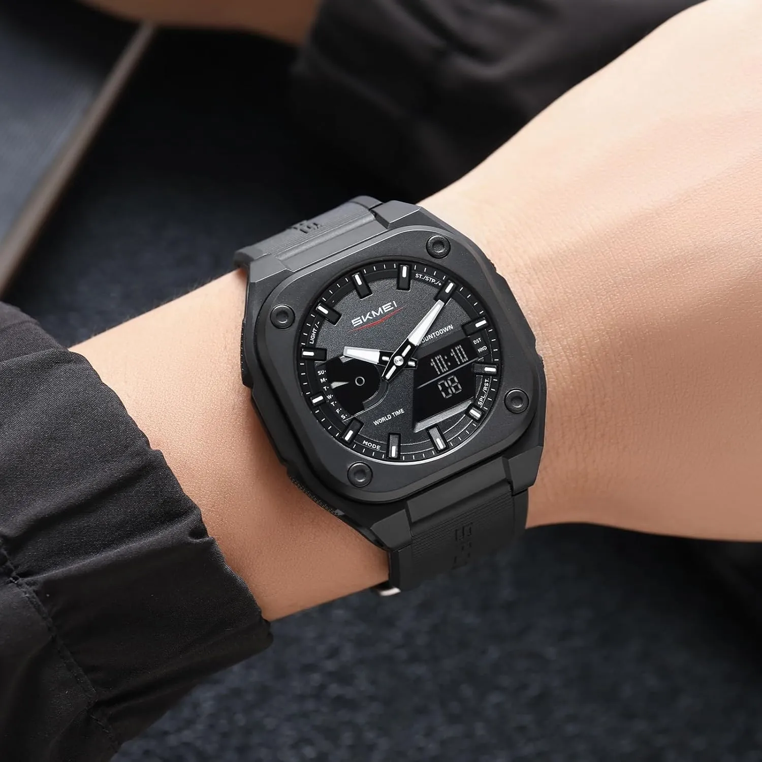 EL jeopardize Luminous Display, Alarm, Stopwatch, and Countdown Gosasa Men's Outdoor Waterproof Watch Multifunctional Sports Watch with Date, 