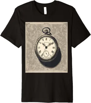 electro redeem betray sieve traditional Vintage Seconds Graphic Premium T-Shirt Classic Metal Pocket Watch 