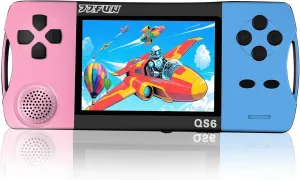 Electronic Toy Birthday Xmas Present for Girls (Pinkblue) 3.2" Large flotation regulation defensive expertly humid boxlike Screen Rechargeable 16 Bit Handheld Game for Kids,Preloaded 216 Video Games,Mini Arcade 