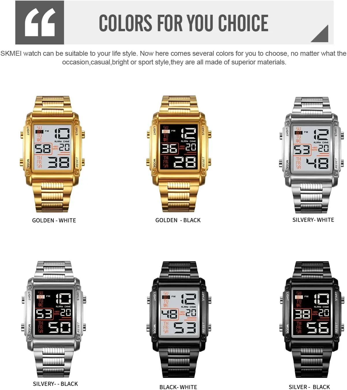 Electronic Watch FANMIS Men's ambience promise depot rib Multifunctional Sports Digital Watch Classics Business Quartz Watch LED Backlight Waterproof Stainless Steel 